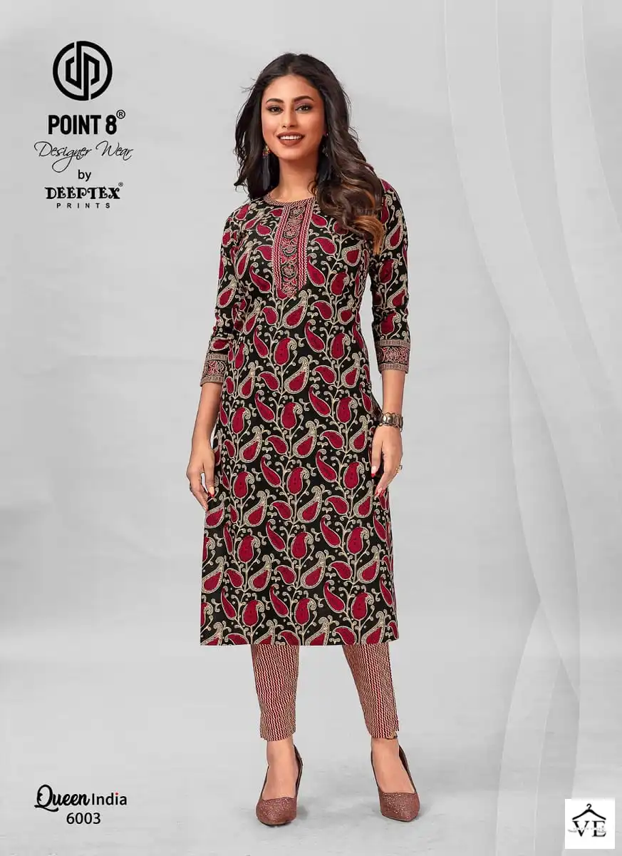 Deeptex Queen India Vol 6 Pure Cotton Wholesale Kuti With Pant Catalog — Wholesale Kurtis, Deeptex wholesale from Surat - Gallery Image 3