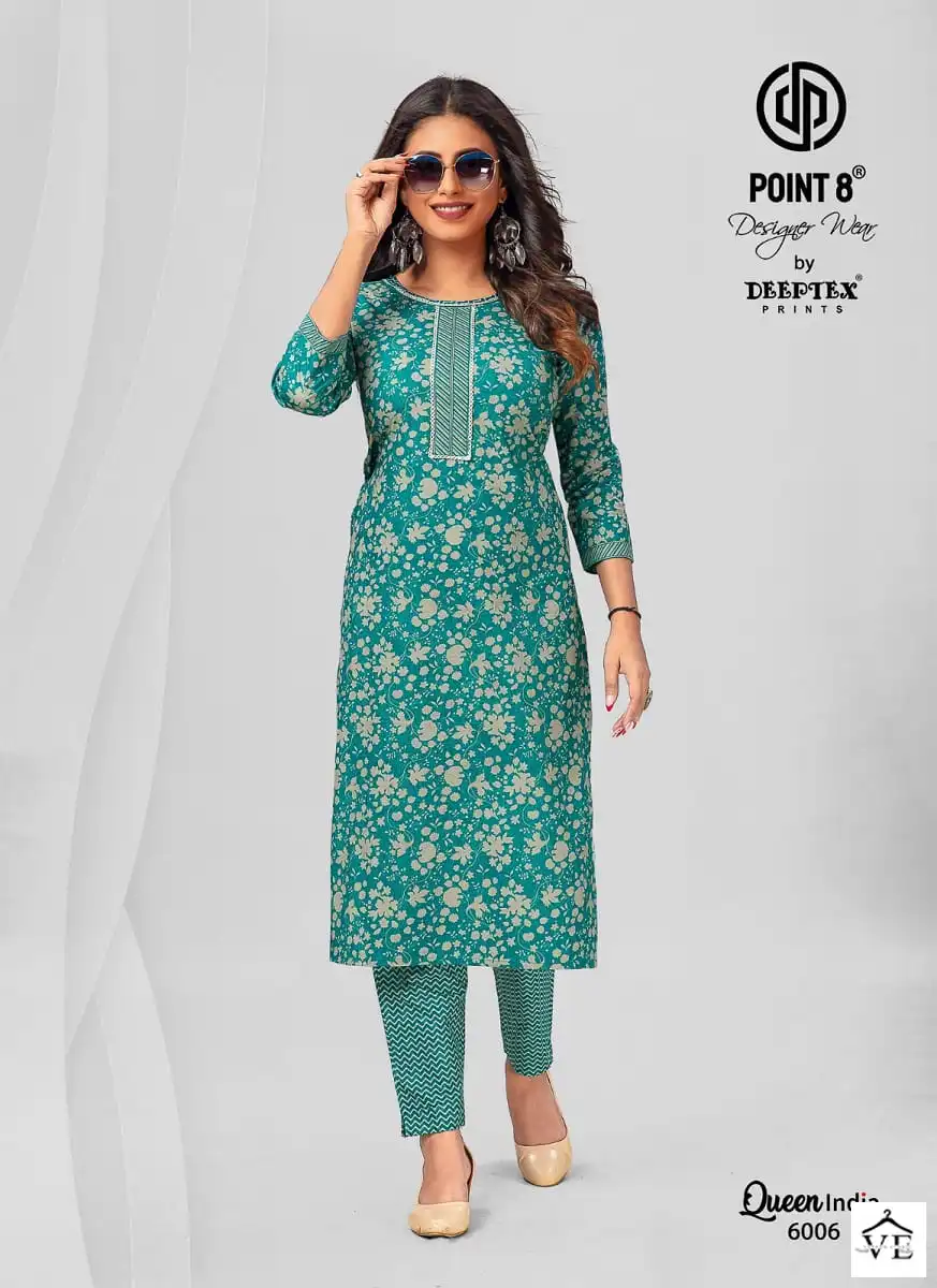 Deeptex Queen India Vol 6 Pure Cotton Wholesale Kuti With Pant Catalog — Wholesale Kurtis, Deeptex wholesale from Surat - Gallery Image 4