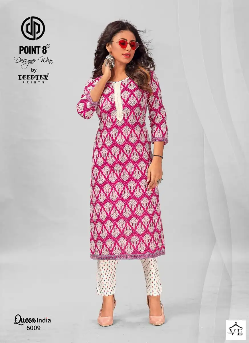 Deeptex Queen India Vol 6 Pure Cotton Wholesale Kuti With Pant Catalog — Wholesale Kurtis, Deeptex wholesale from Surat - Gallery Image 5