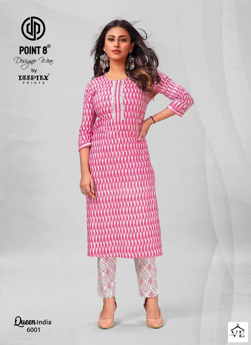 Deeptex Queen India Vol 6 Pure Cotton Wholesale Kuti With Pant Catalog — Wholesale Kurtis, Deeptex wholesale from Surat - Gallery Image 7
