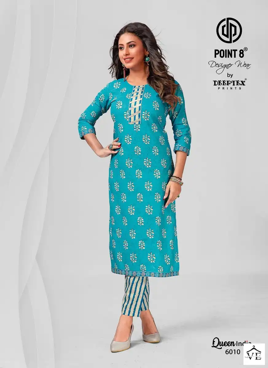Deeptex Queen India Vol 6 Pure Cotton Wholesale Kuti With Pant Catalog — Wholesale Kurtis, Deeptex wholesale from Surat - Gallery Image 8