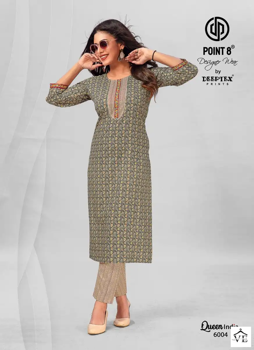 Deeptex Queen India Vol 6 Pure Cotton Wholesale Kuti With Pant Catalog — Wholesale Kurtis, Deeptex wholesale from Surat - Gallery Image 9