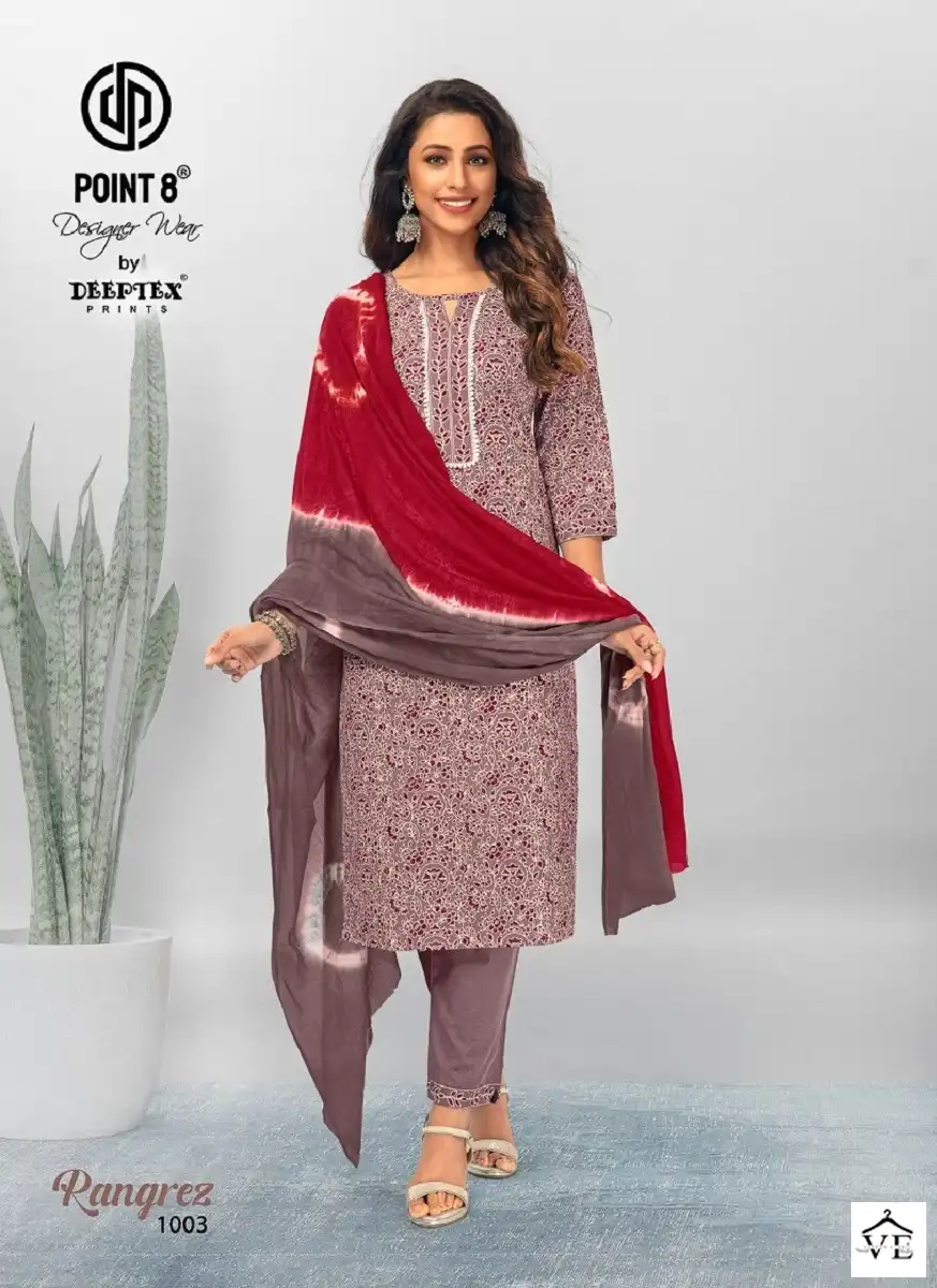Deeptex Rangrez Vol 1 Heavy Cotton Wholesale Readymade Suits Catalog — Wholesale Salwar Suits, Deeptex wholesale from Surat — view 3