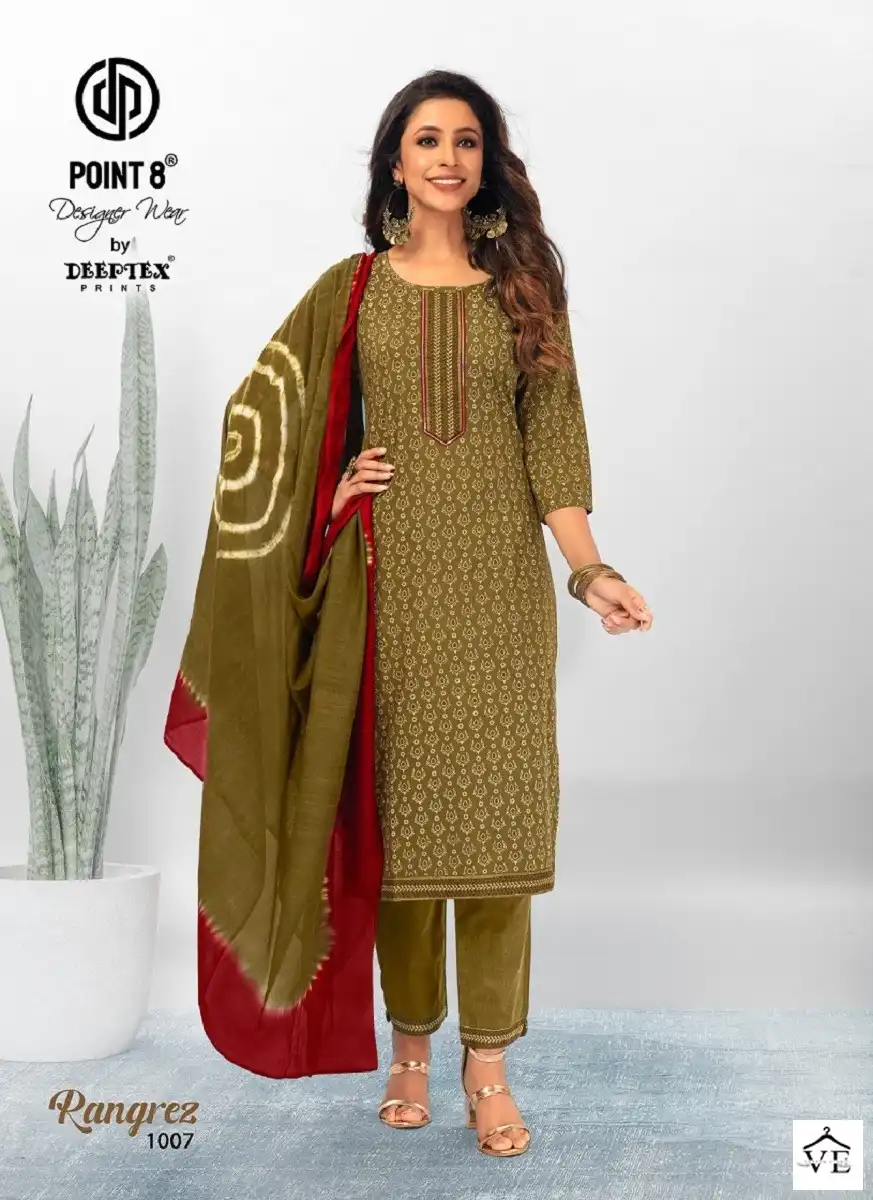 Deeptex Rangrez Vol 1 Heavy Cotton Wholesale Readymade Suits Catalog — Wholesale Salwar Suits, Deeptex wholesale from Surat — view 5