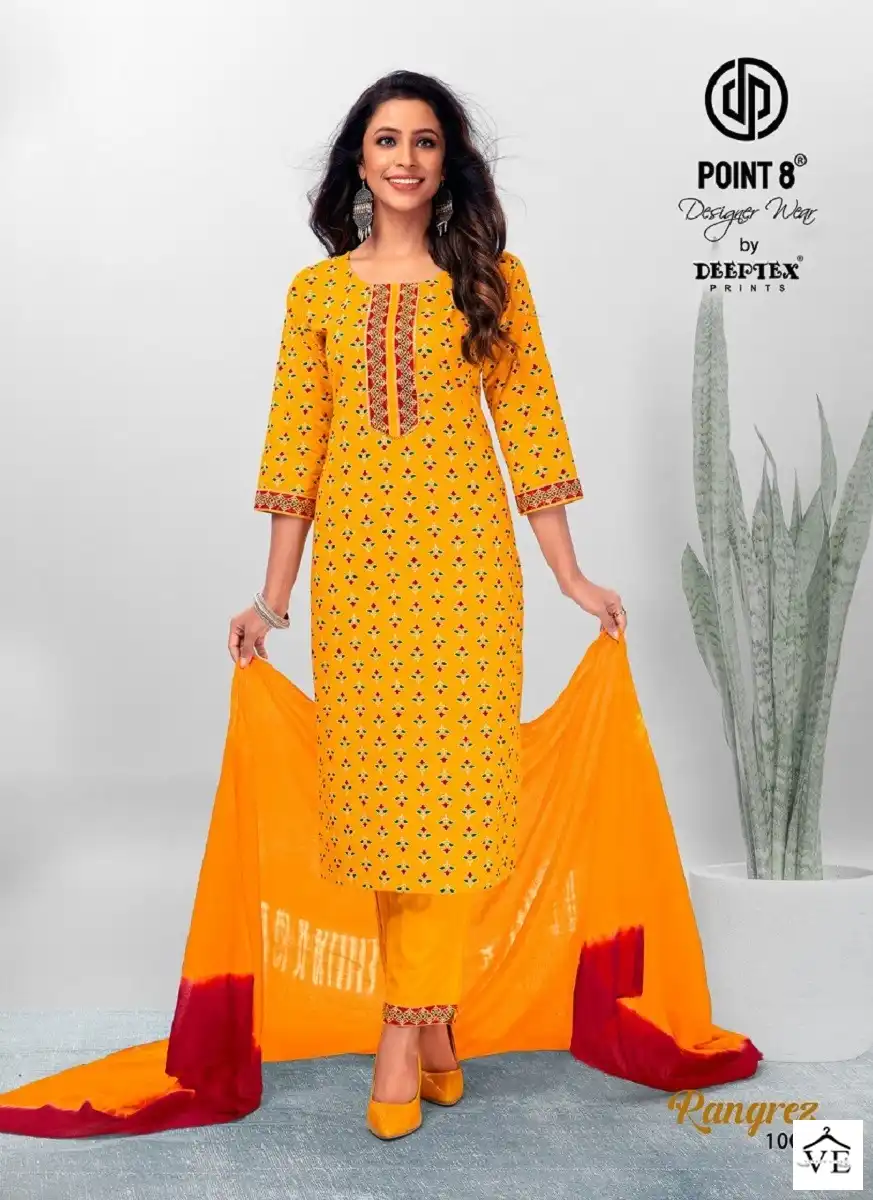 Deeptex Rangrez Vol 1 Heavy Cotton Wholesale Readymade Suits Catalog — Wholesale Salwar Suits, Deeptex wholesale from Surat — view 8