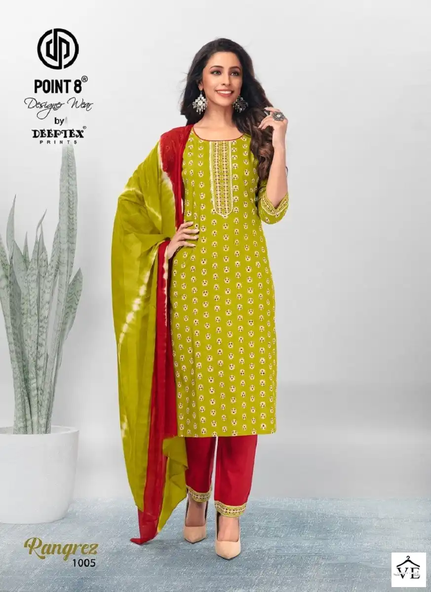 Deeptex Rangrez Vol 1 Heavy Cotton Wholesale Readymade Suits Catalog — Wholesale Salwar Suits, Deeptex wholesale from Surat — view 9