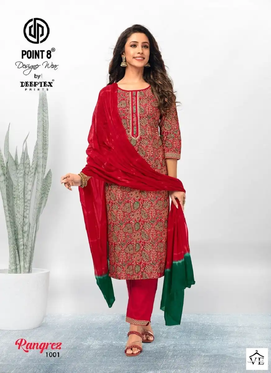 Deeptex Rangrez Vol 1 Heavy Cotton Wholesale Readymade Suits Catalog — Wholesale Salwar Suits, Deeptex wholesale from Surat — view 2