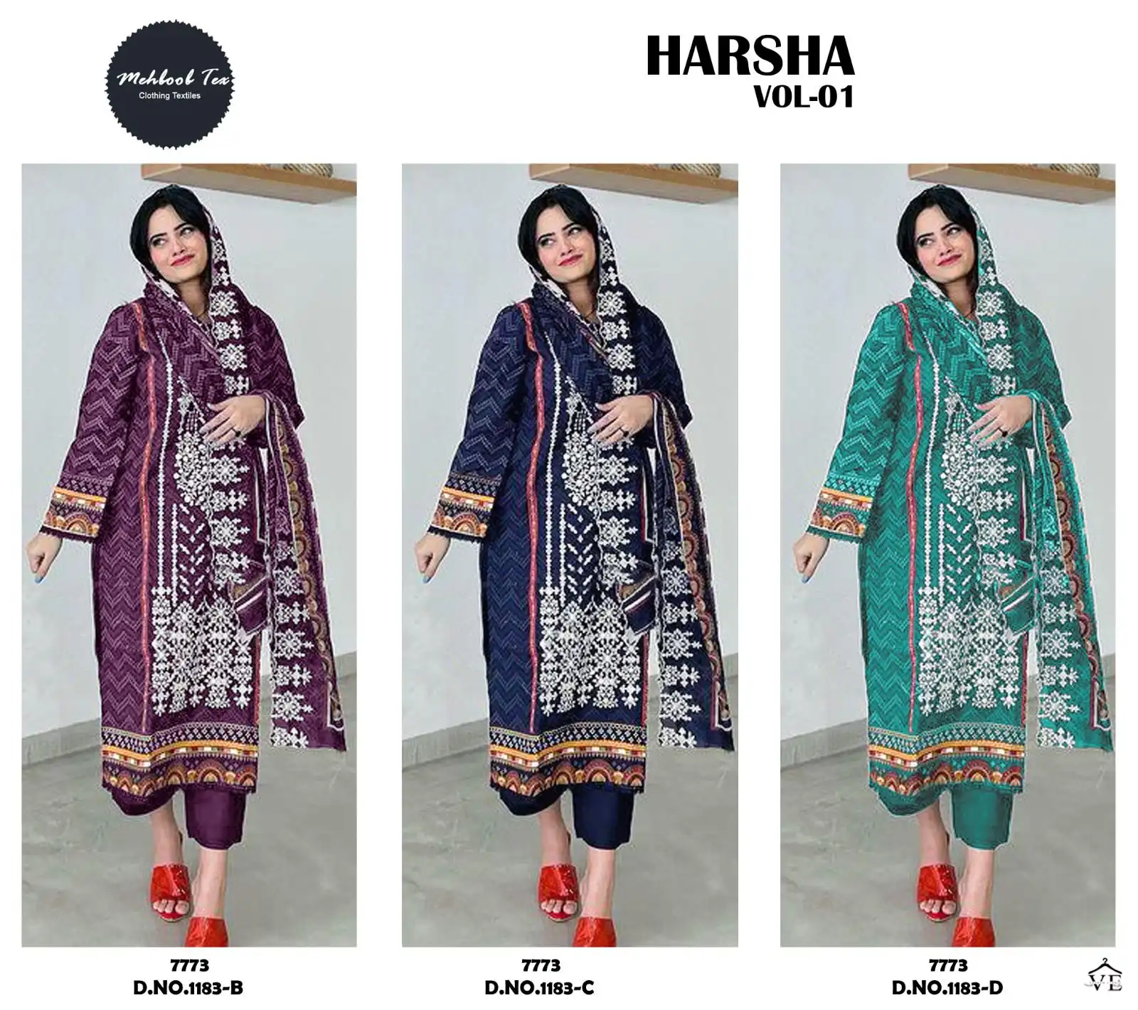 Mehboob Tex Design No 1183 Self Embroidered Wholesale Designer Pakistani Salwar Suit Catalog — Wholesale Salwar Suits, MPA wholesale from Surat — view 11