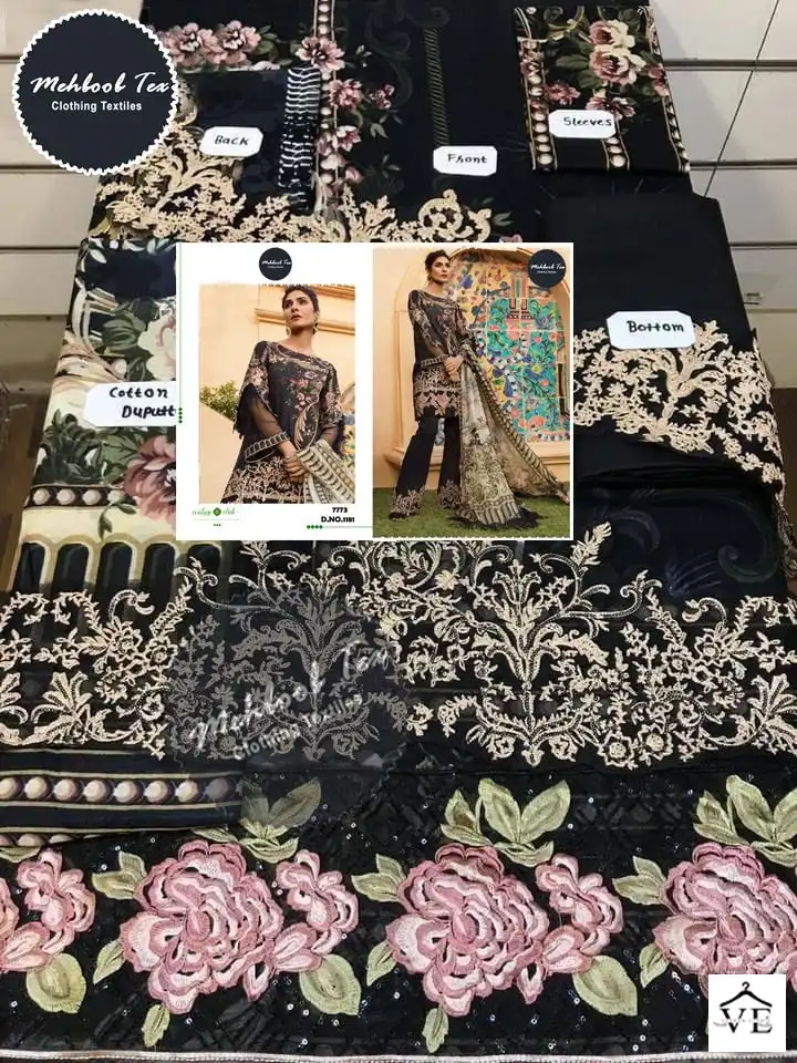 Firdous 1181 Pure Cotton Wholesale Pakistani Suit — Wholesale Salwar Suits, MPA wholesale from Surat — view 3