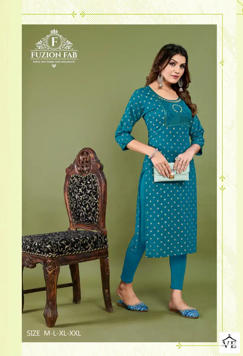 Vardan Ethnic Dhyani Vol 1 Premium Rayon Wholesale Kurtis Catalog — Wholesale Kurtis, MPA wholesale from Surat - Gallery Image 2