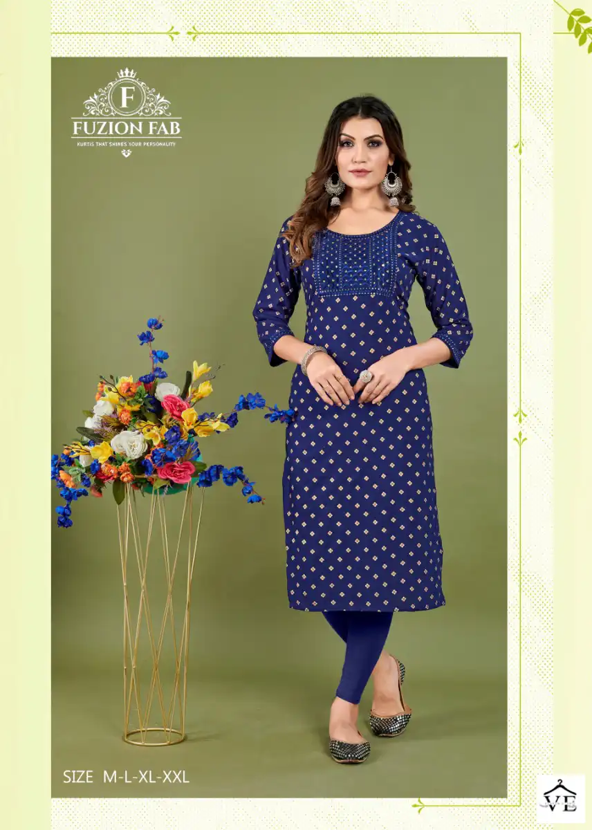 Vardan Ethnic Dhyani Vol 1 Premium Rayon Wholesale Kurtis Catalog — Wholesale Kurtis, MPA wholesale from Surat - Gallery Image 3
