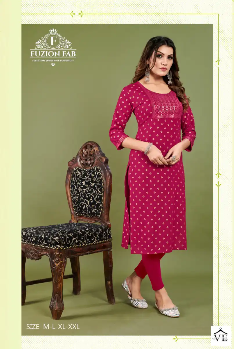 Vardan Ethnic Dhyani Vol 1 Premium Rayon Wholesale Kurtis Catalog — Wholesale Kurtis, MPA wholesale from Surat - Gallery Image 7