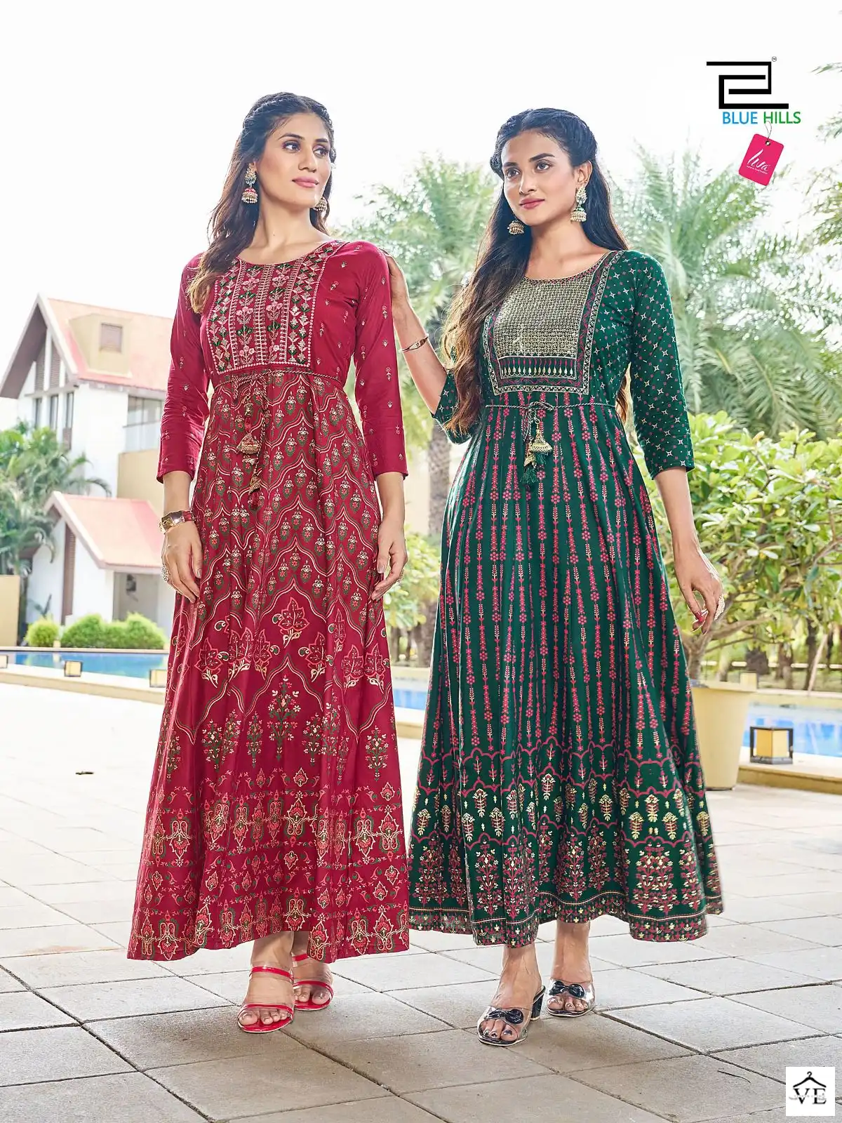 Blue Hills Diwali Night Vol 15 Rayon 14 Kg Wholesale Long Gowns Catalog — Wholesale Kurtis, Blue Hills wholesale from Surat — view 9