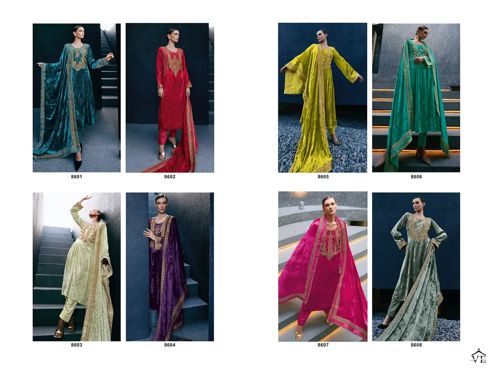 Aiqa Edinburgh Fancy Velvet Wholesale Designer Winter Salwar Suit Catalog — Wholesale Salwar Suits, MPA wholesale from Surat — view 10
