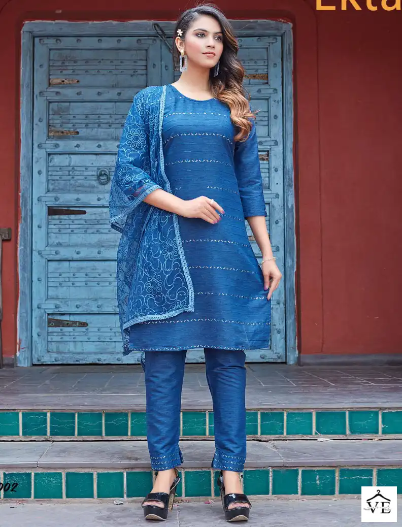 Vardan Ethnic Ekta Heavy Liquied Rayon Wholesale Readymade Salwar Suit Catalog — Wholesale Salwar Suits, MPA wholesale from Surat — view 1