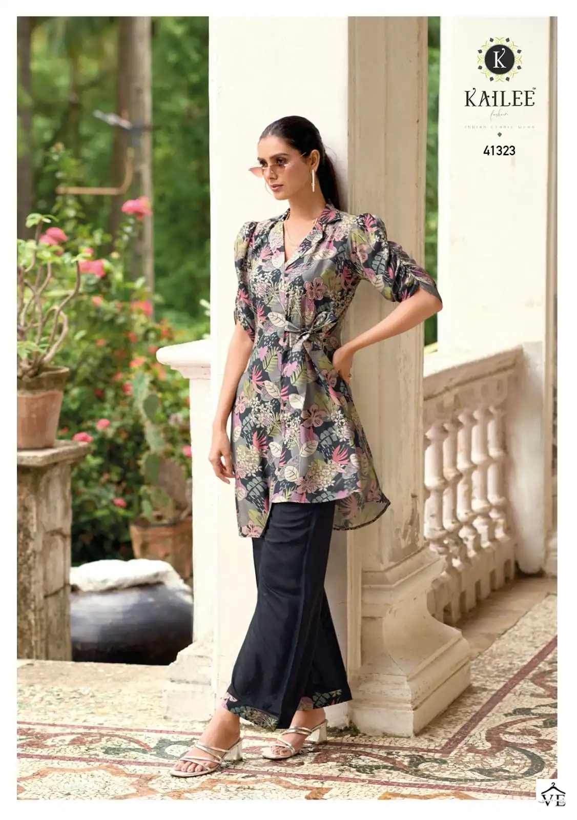 Kailee Fashion Eliza Pure Viscose Muslin Silk Wholesale Designer Kurti With Plazzo Catalog — Wholesale Kurtis, Kailee Fashion wholesale from Surat — view 3