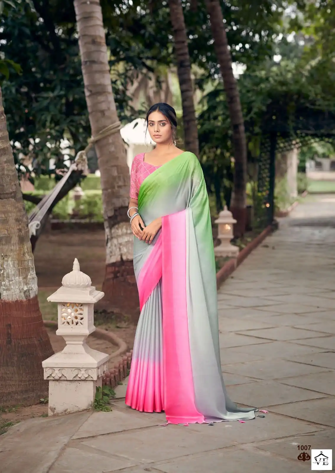 Kashvi Creation Eliza Soft Satin Wholesale Fancy Sarees Catalog — Wholesale Sarees, Kashvi Creation wholesale from Surat - Gallery Image 6