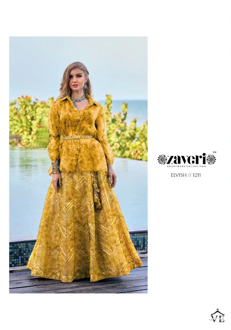 Zaveri Elvish Heavy Organza Wholesale Top With Skirt Catalog — Wholesale Salwar Suits, MPA wholesale from Surat — view 4