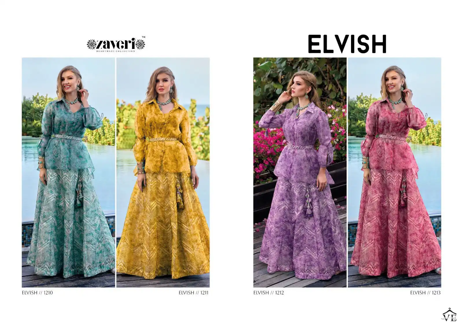 Zaveri Elvish Heavy Organza Wholesale Top With Skirt Catalog — Wholesale Salwar Suits, MPA wholesale from Surat — view 5