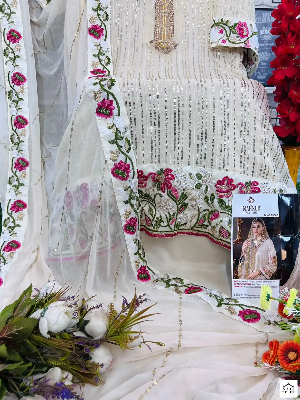 Mahnur Emaan Adeel Premium Collection Vol-13 Heavy Georgette Wholesale Pakistani Suits Catalog - Image 7