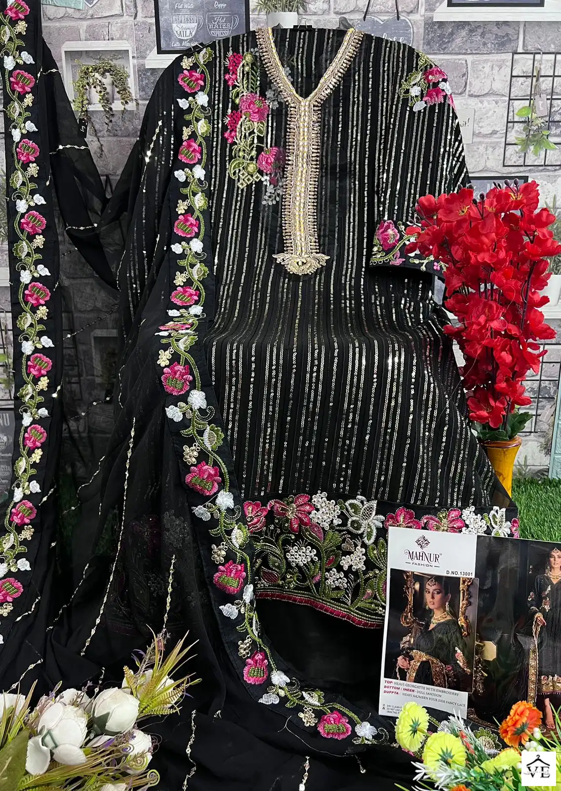 Mahnur Emaan Adeel Premium Collection Vol-13 Heavy Georgette Wholesale Pakistani Suits Catalog - Image 4