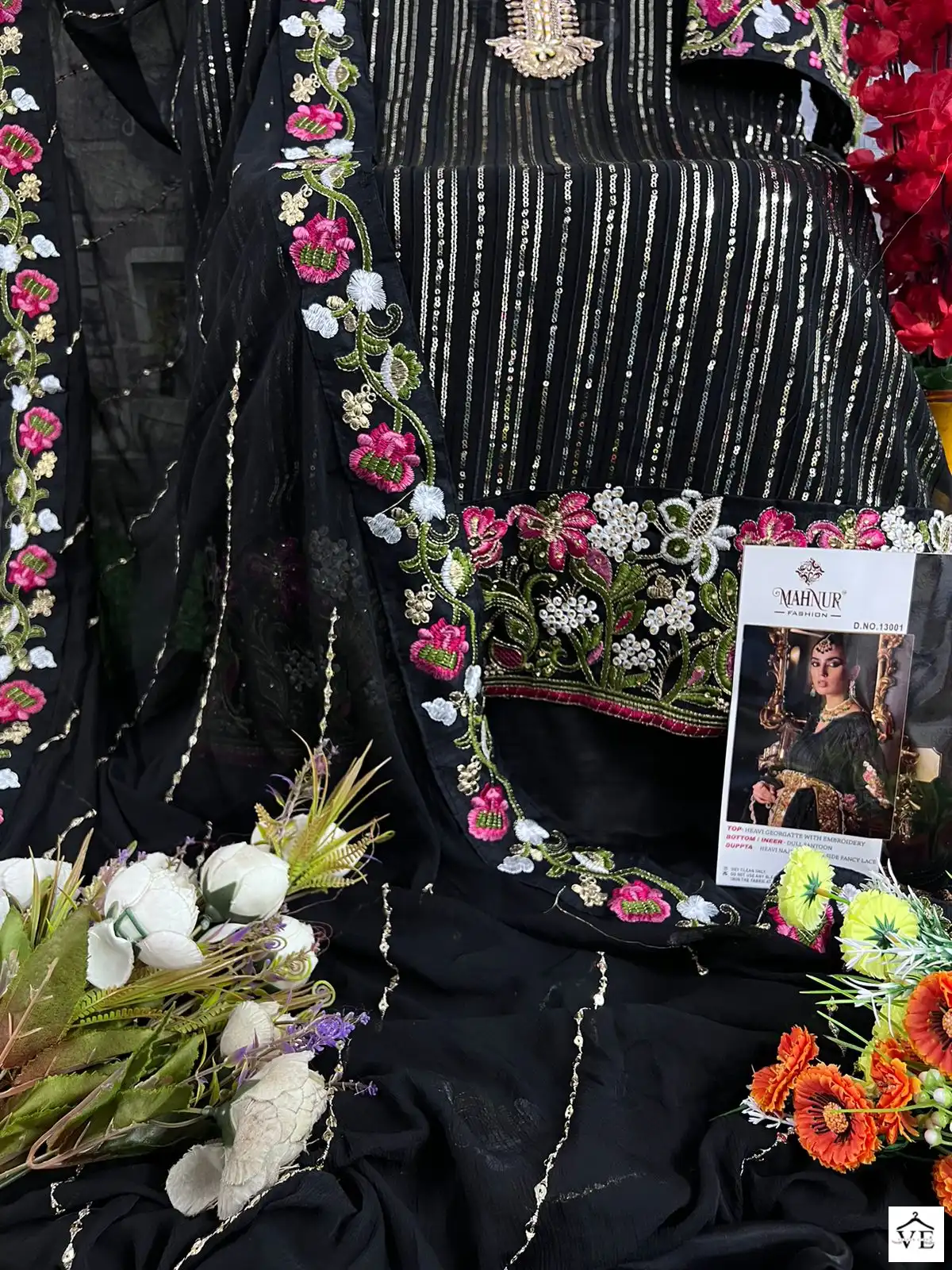 Mahnur Emaan Adeel Premium Collection Vol-13 Heavy Georgette Wholesale Pakistani Suits Catalog - Image 5