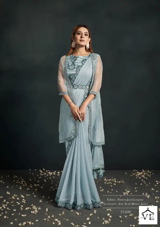 Mahotsav Enigma Georgette Wholesale Designer Saree Catalog — Wholesale Sarees, MPA wholesale from Surat - Gallery Image 11