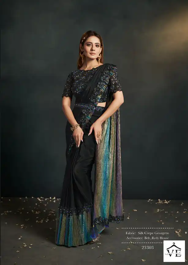 Mahotsav Enigma Georgette Wholesale Designer Saree Catalog — Wholesale Sarees, MPA wholesale from Surat - Gallery Image 3