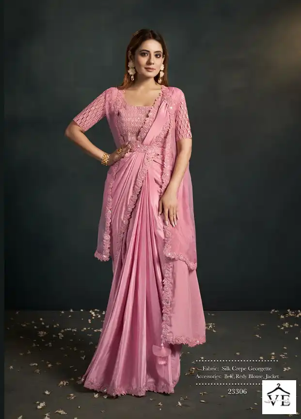 Mahotsav Enigma Georgette Wholesale Designer Saree Catalog — Wholesale Sarees, MPA wholesale from Surat - Gallery Image 7