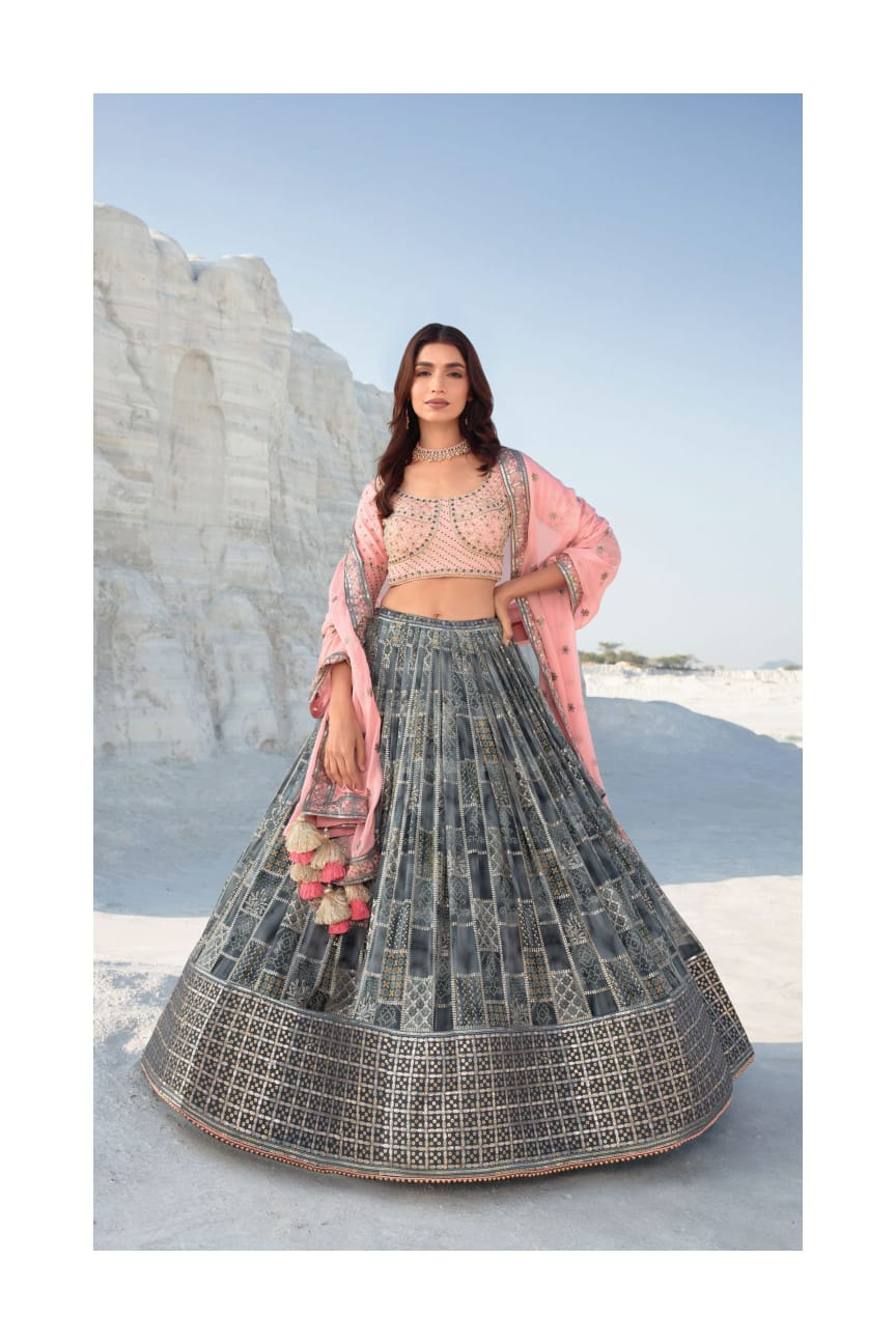 Navkaar Ethnic Georgette Wholesale Bridal Lehenga Catalog — Wholesale Lehenga, MPA wholesale from Surat - Gallery Image 5
