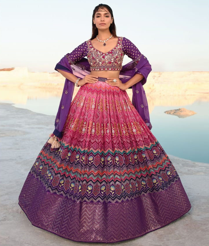 Navkaar Ethnic Georgette Wholesale Bridal Lehenga Catalog — Wholesale Lehenga, MPA wholesale from Surat — view 1