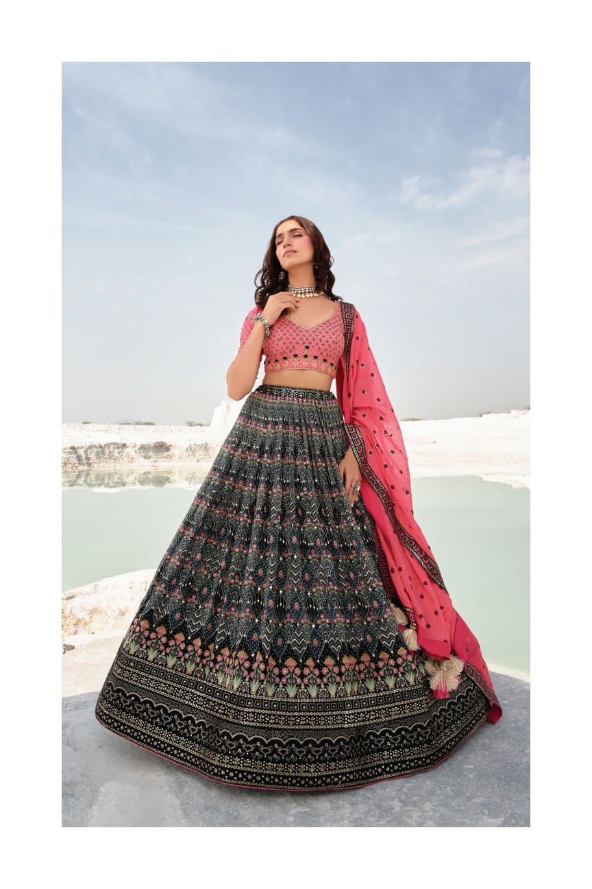 Navkaar Ethnic Georgette Wholesale Bridal Lehenga Catalog — Wholesale Lehenga, MPA wholesale from Surat - Gallery Image 6