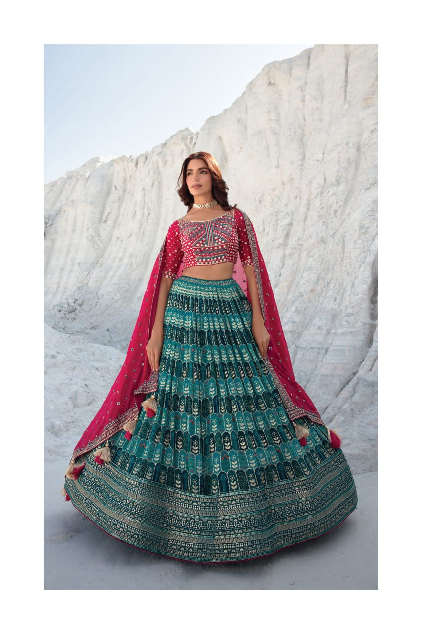 Navkaar Ethnic Georgette Wholesale Bridal Lehenga Catalog — Wholesale Lehenga, MPA wholesale from Surat - Gallery Image 7