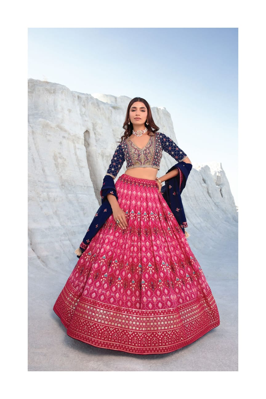 Navkaar Ethnic Georgette Wholesale Bridal Lehenga Catalog — Wholesale Lehenga, MPA wholesale from Surat - Gallery Image 8