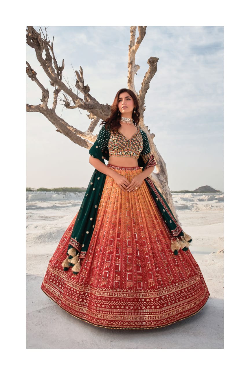 Navkaar Ethnic Georgette Wholesale Bridal Lehenga Catalog — Wholesale Lehenga, MPA wholesale from Surat - Gallery Image 3