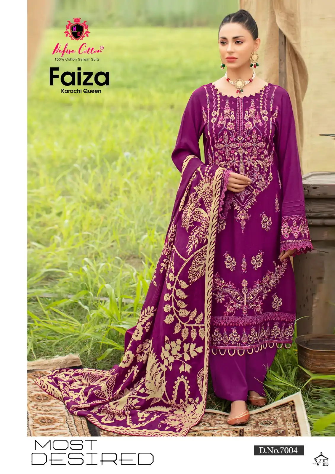 Nafisa Faiza Karachi Queen Vol 7 Cotton Wholesale Pakistani Salwar Suit Catalog — Wholesale Salwar Suits, MPA wholesale from Surat - Gallery Image 11