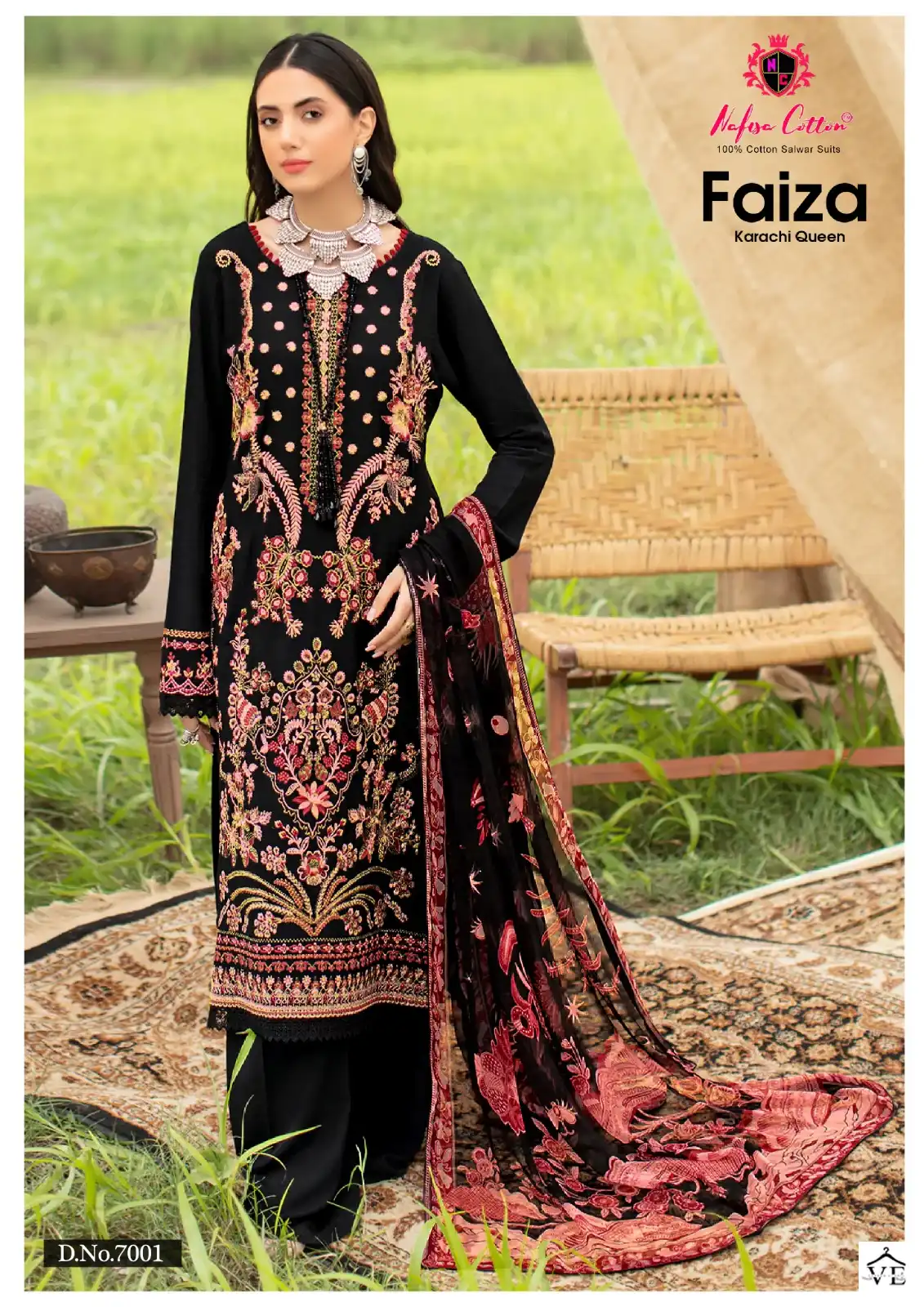 Nafisa Faiza Karachi Queen Vol 7 Cotton Wholesale Pakistani Salwar Suit Catalog — Wholesale Salwar Suits, MPA wholesale from Surat - Gallery Image 2