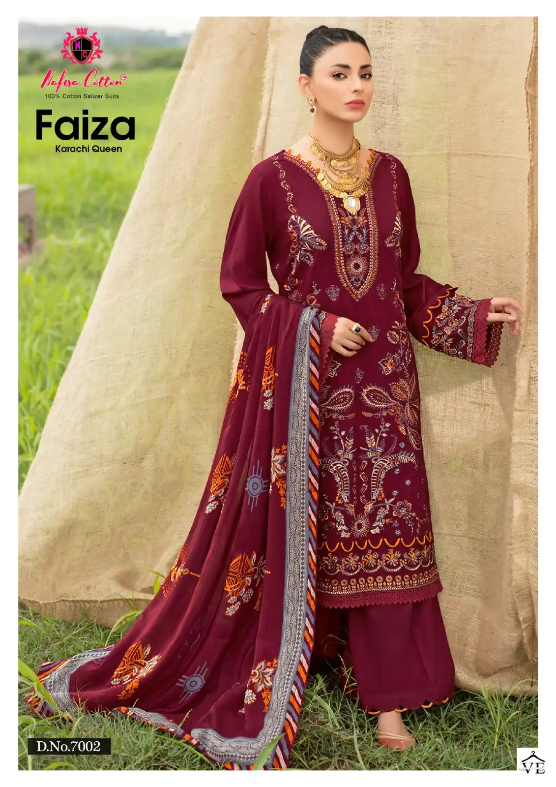 Nafisa Faiza Karachi Queen Vol 7 Cotton Wholesale Pakistani Salwar Suit Catalog — Wholesale Salwar Suits, MPA wholesale from Surat - Gallery Image 4
