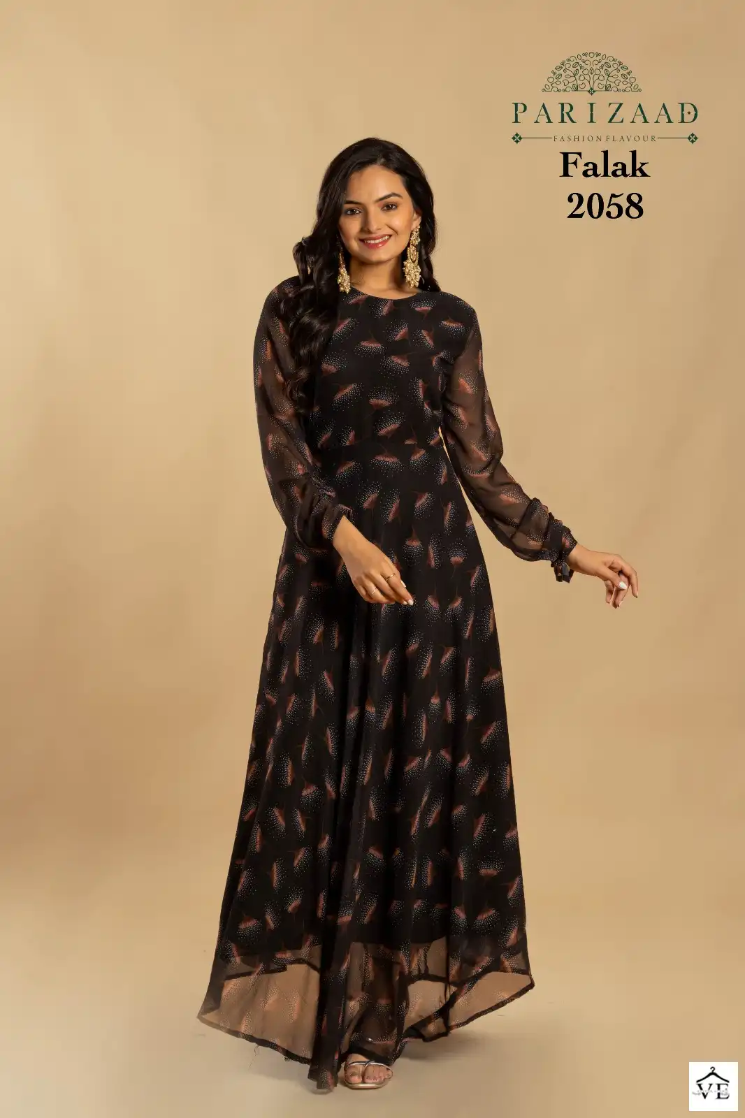 Parizaad Falak Series 2058 - 2061 Faux Georgette Wholesale Gown Catalog — Wholesale Kurtis, MPA wholesale from Surat — view 4