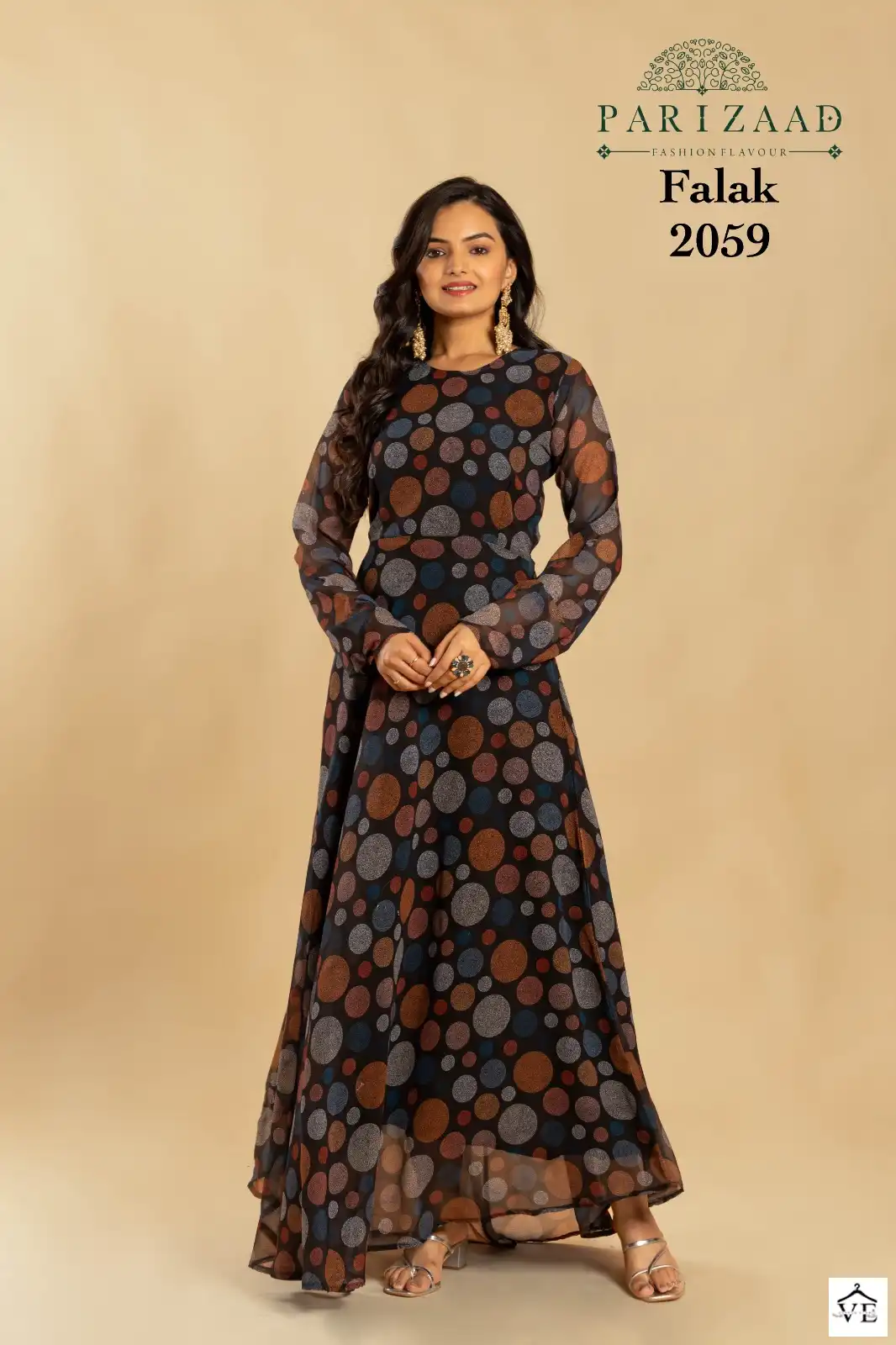 Parizaad Falak Series 2058 - 2061 Faux Georgette Wholesale Gown Catalog — Wholesale Kurtis, MPA wholesale from Surat - Gallery Image 2