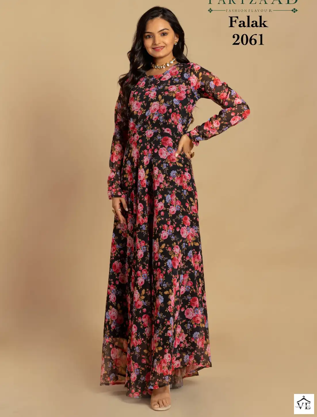 Parizaad Falak Series 2058 - 2061 Faux Georgette Wholesale Gown Catalog — Wholesale Kurtis, MPA wholesale from Surat — view 1