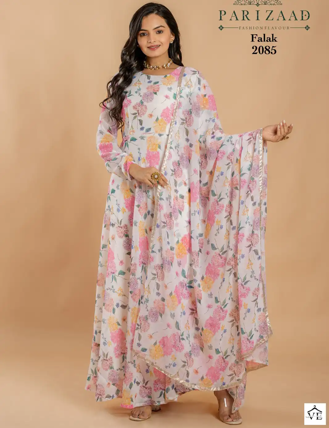Parizaad Falak Vol 2 2085 Faux Georgette Wholesale Gown With Dupatta — Wholesale Kurtis, MPA wholesale from Surat — view 1