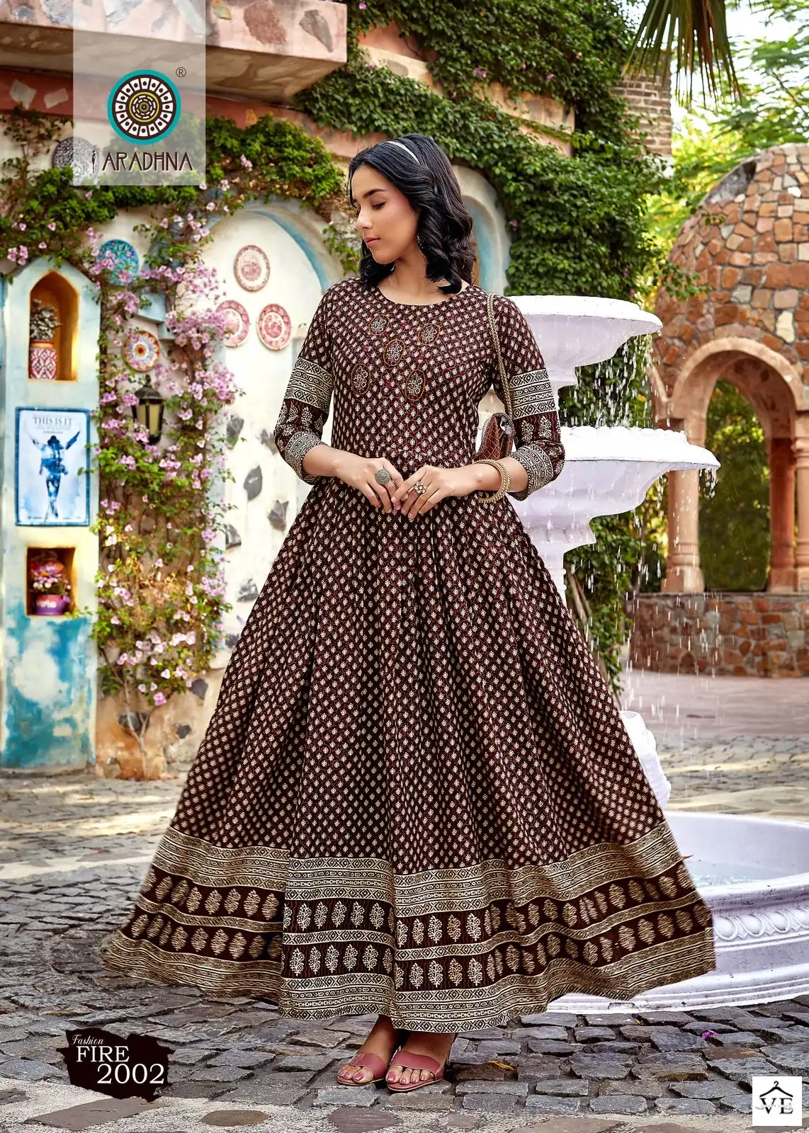 Aradhna Fashion Fire Vol 2 Rayon Print Wholesale Long Gown Catalog — Wholesale Kurtis, MPA wholesale from Surat - Gallery Image 2