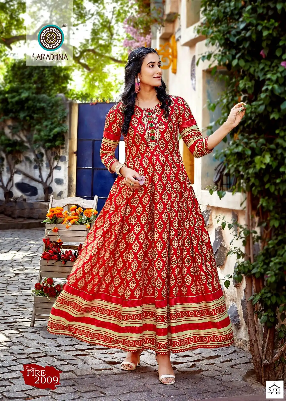 Aradhna Fashion Fire Vol 2 Rayon Print Wholesale Long Gown Catalog — Wholesale Kurtis, MPA wholesale from Surat - Gallery Image 10