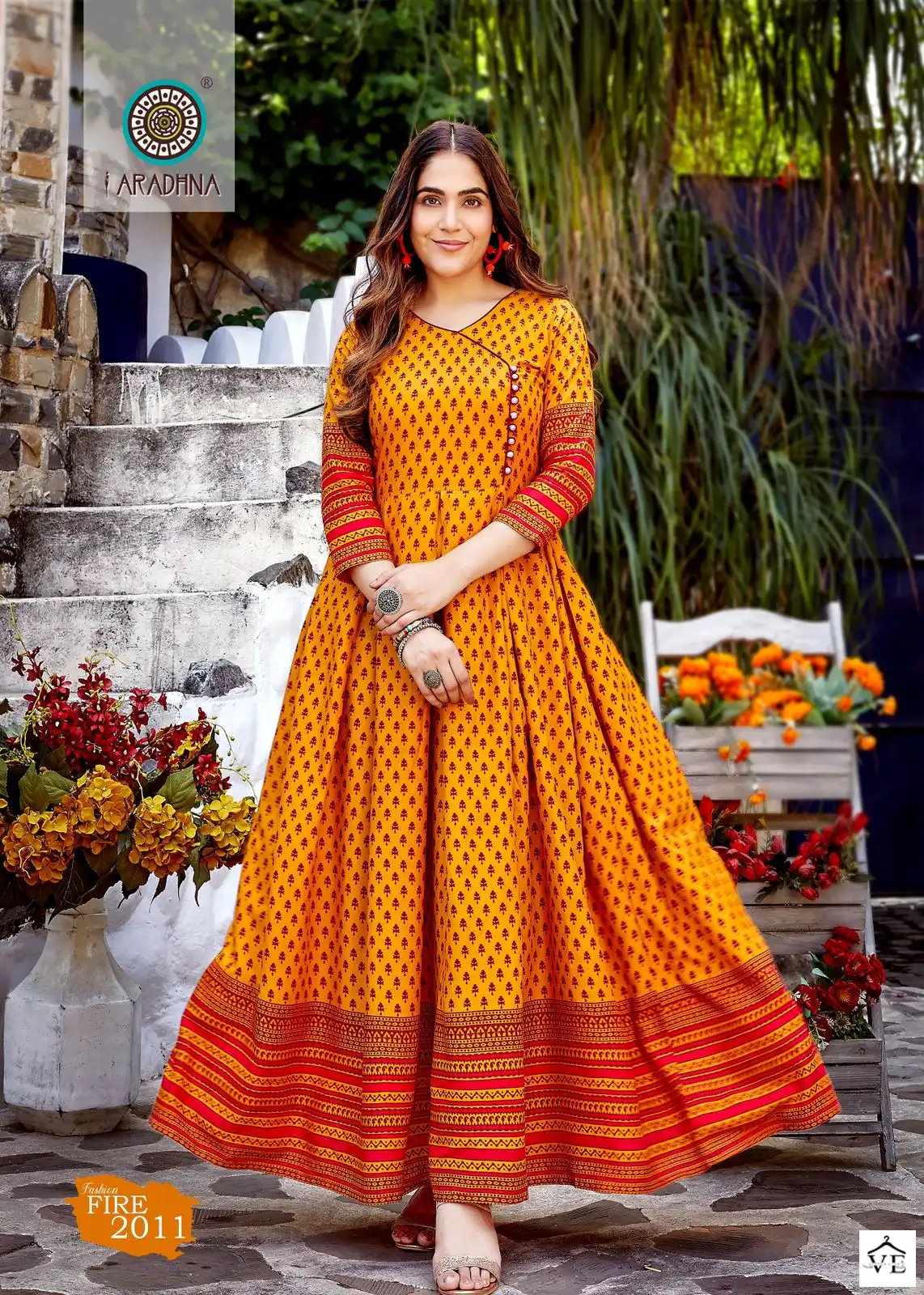 Aradhna Fashion Fire Vol 2 Rayon Print Wholesale Long Gown Catalog — Wholesale Kurtis, MPA wholesale from Surat - Gallery Image 11