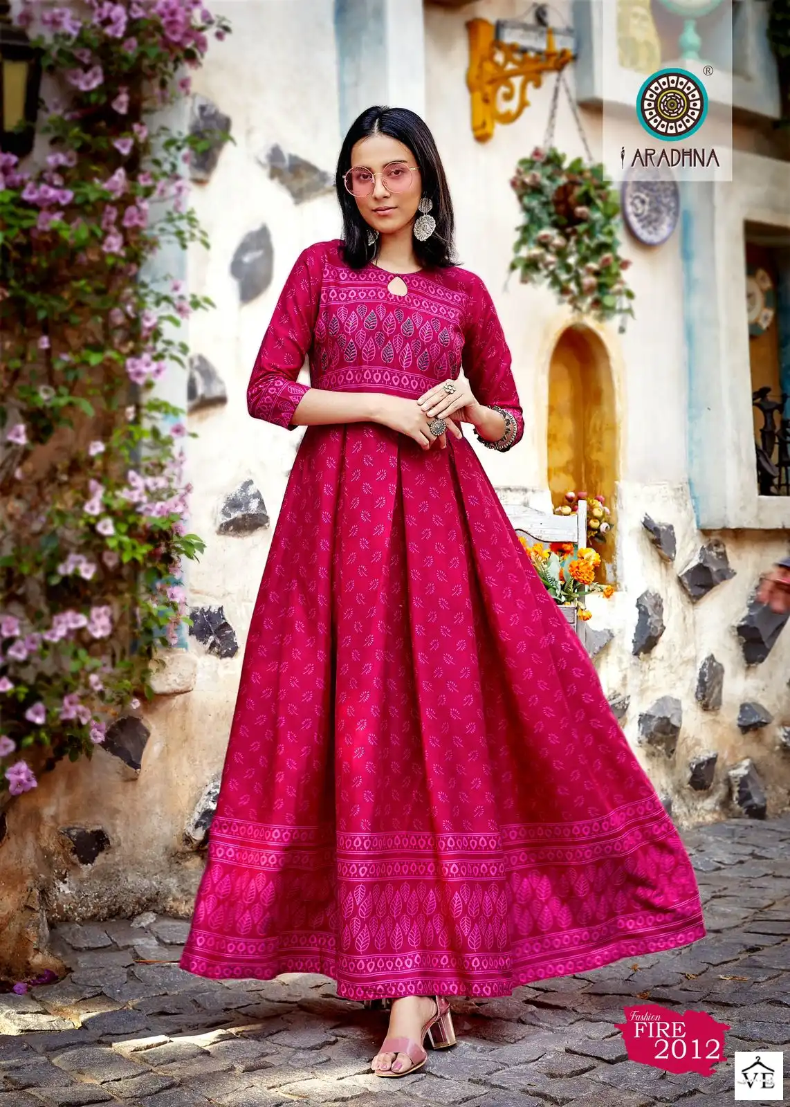 Aradhna Fashion Fire Vol 2 Rayon Print Wholesale Long Gown Catalog — Wholesale Kurtis, MPA wholesale from Surat - Gallery Image 12