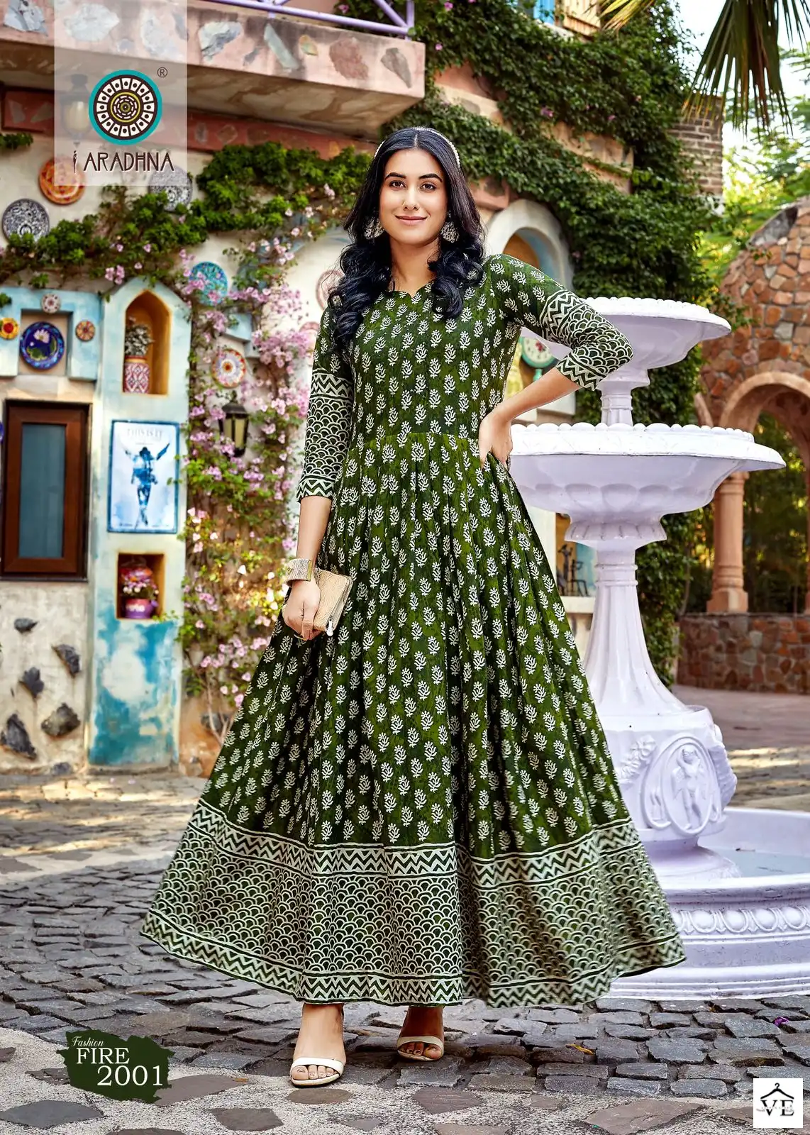 Aradhna Fashion Fire Vol 2 Rayon Print Wholesale Long Gown Catalog — Wholesale Kurtis, MPA wholesale from Surat - Gallery Image 3