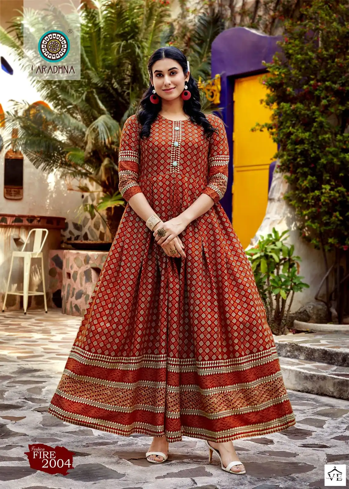 Aradhna Fashion Fire Vol 2 Rayon Print Wholesale Long Gown Catalog — Wholesale Kurtis, MPA wholesale from Surat - Gallery Image 4