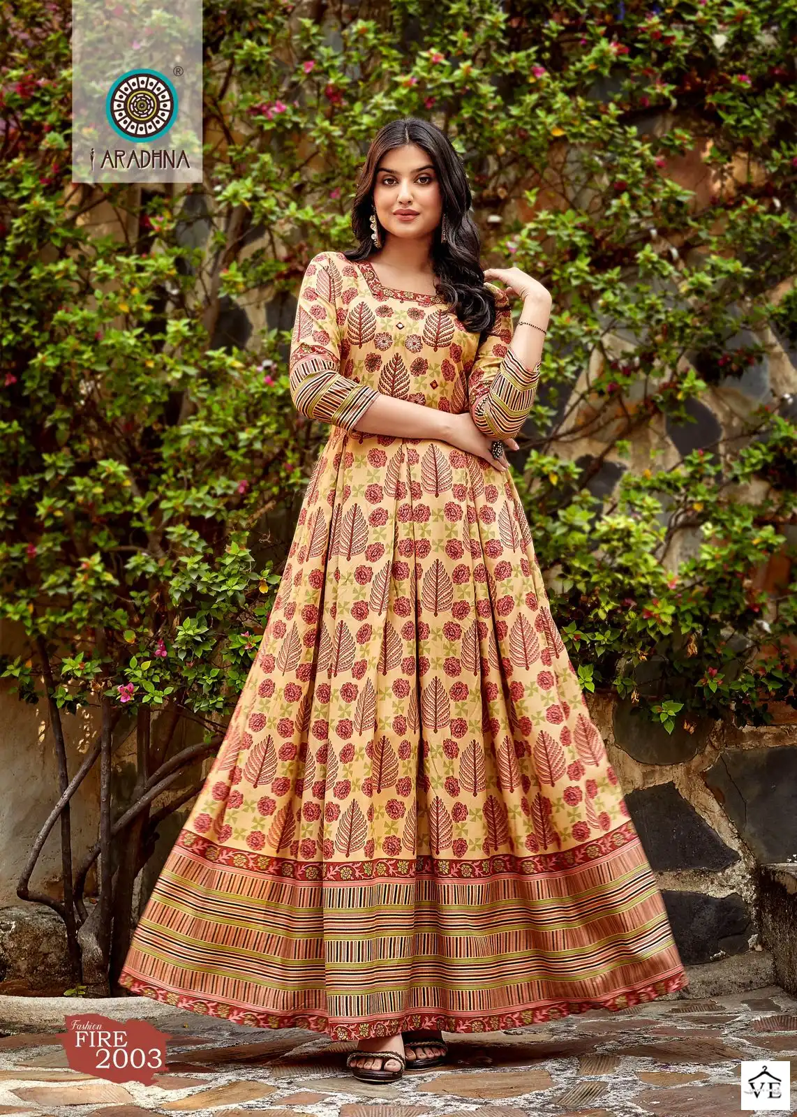 Aradhna Fashion Fire Vol 2 Rayon Print Wholesale Long Gown Catalog — Wholesale Kurtis, MPA wholesale from Surat - Gallery Image 5