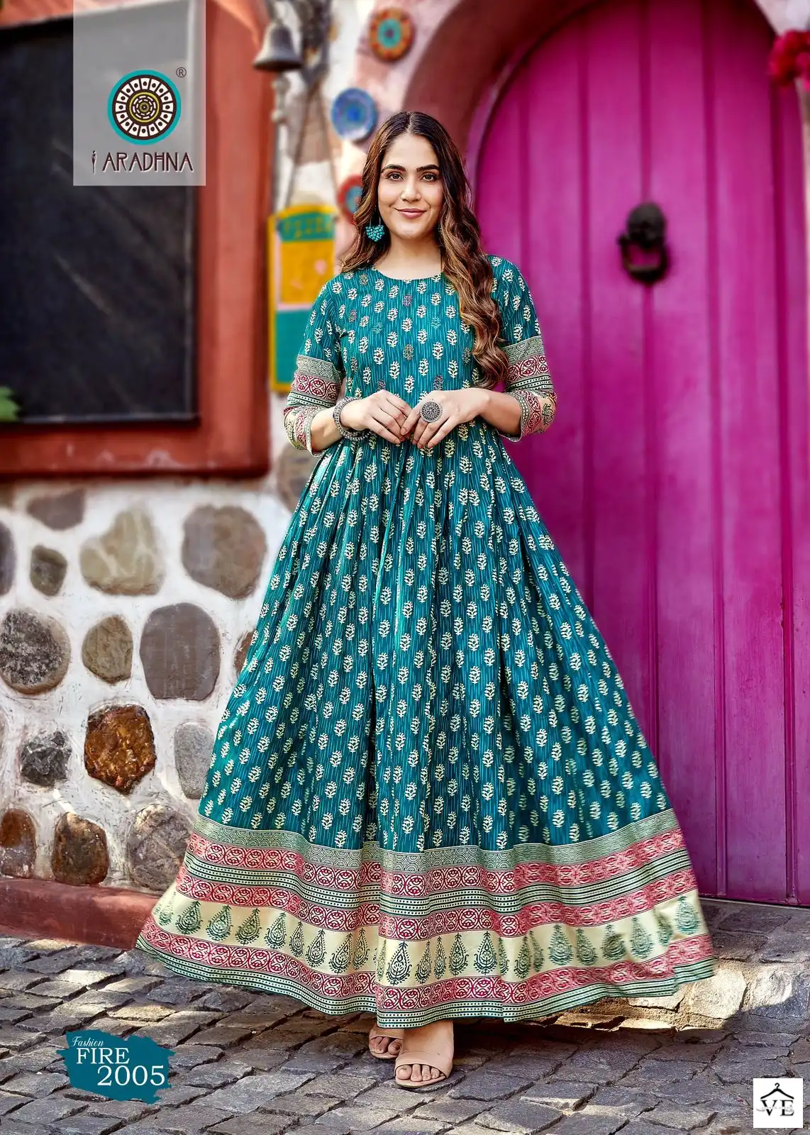 Aradhna Fashion Fire Vol 2 Rayon Print Wholesale Long Gown Catalog — Wholesale Kurtis, MPA wholesale from Surat - Gallery Image 6